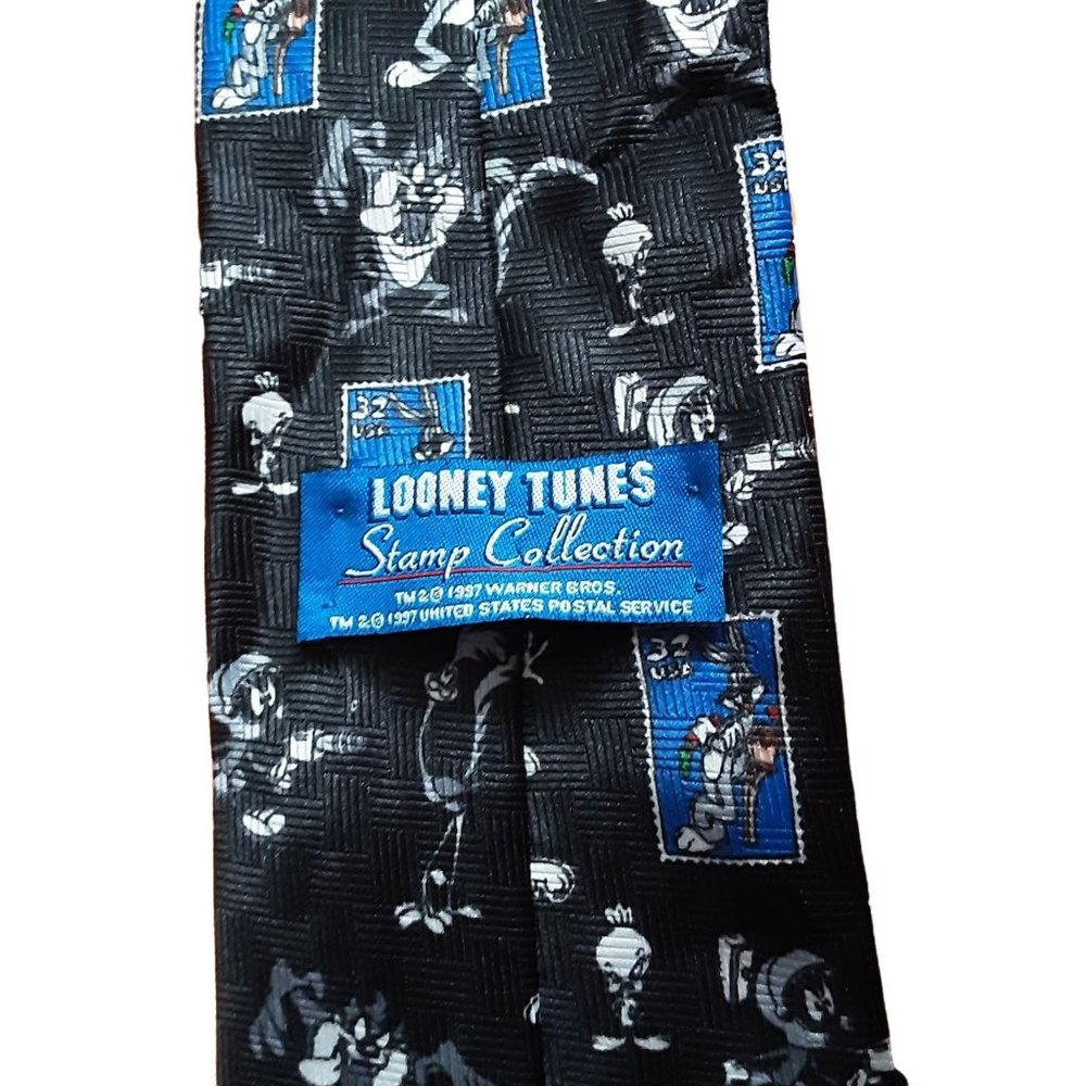 Vintage Looney Tunes Stamp Collection Tie Bugs Bunny Tasmanian Sylvester - Picture 2 of 6